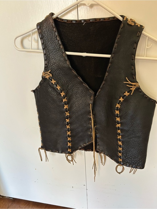 Jackets & Blazers - Handcrafted Black Leather Lace-Up Vest